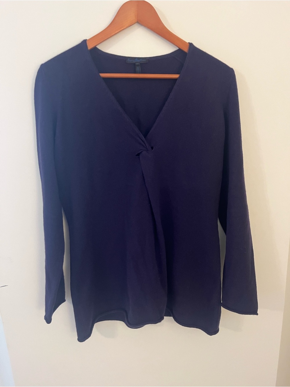 Cashmere V-Neck Twist Front Sweater